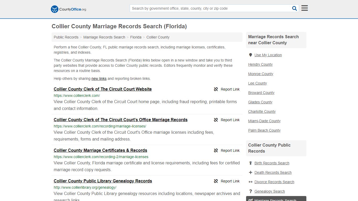 Collier County Marriage Records Search (Florida) - County Office
