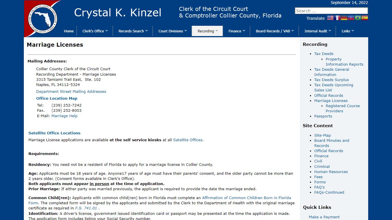 Marriage Licenses - Collier County