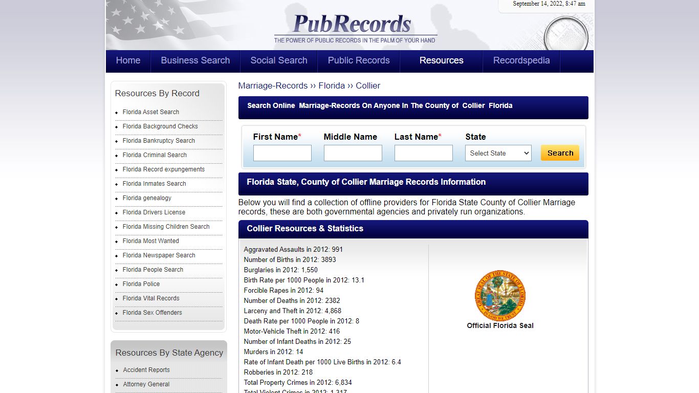 Collier County, Florida Marriage Records - Pubrecords.com